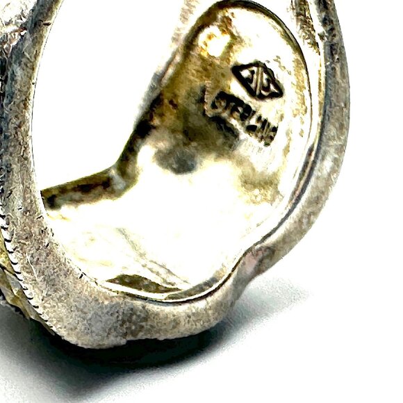 1980s Judith Jack Sterling Silver Marcasite Wide Crossover Band Ring - Picture 6 of 13